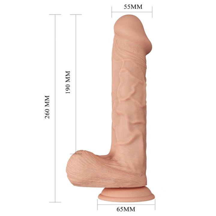 Realistyczne dildo XXL 25,9 cm z przyssawką cieliste | Loris.pl