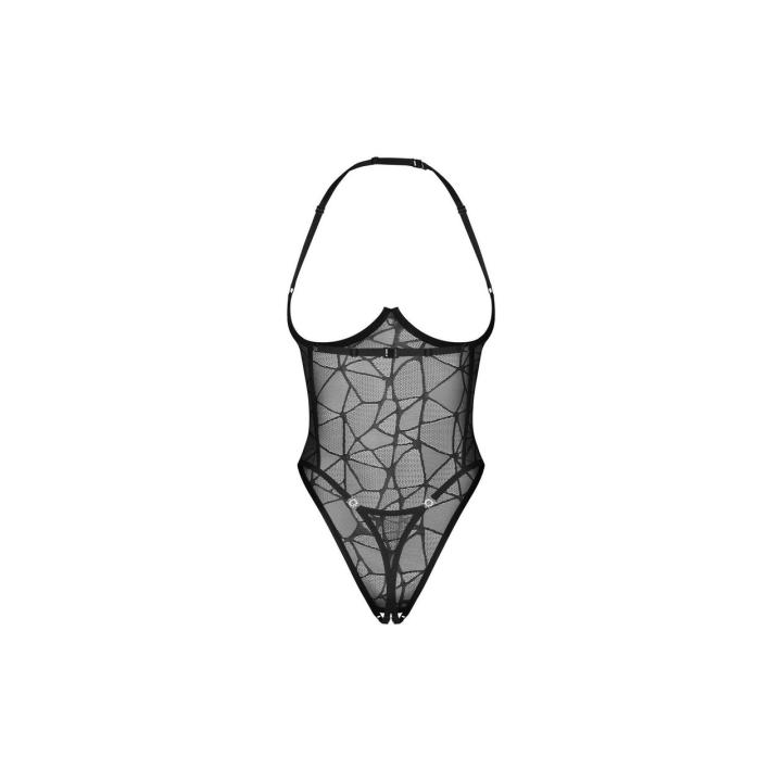 Obsessive Olianna – otwarte body cupless i crotchless z koronką