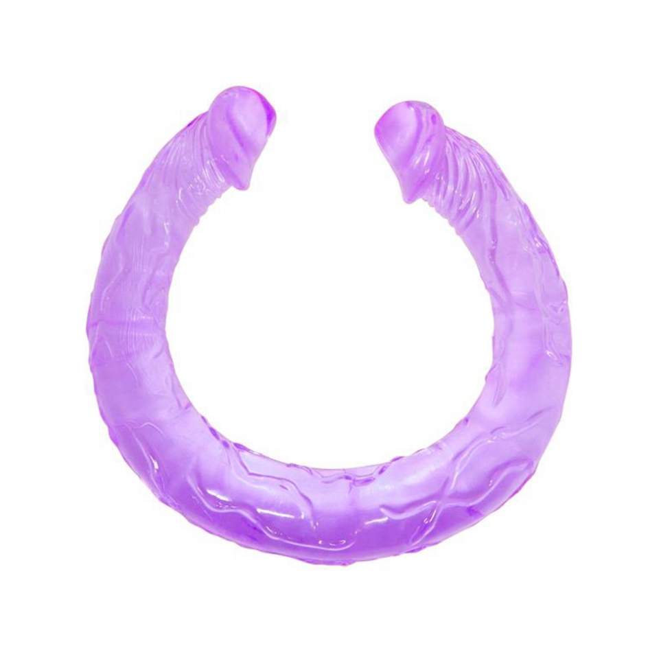 Dwustronne fioletowe dildo 45cm