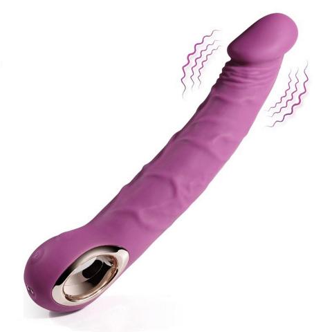 Fioletowy realistyczny wibrator silikonowy 10 trybów USB