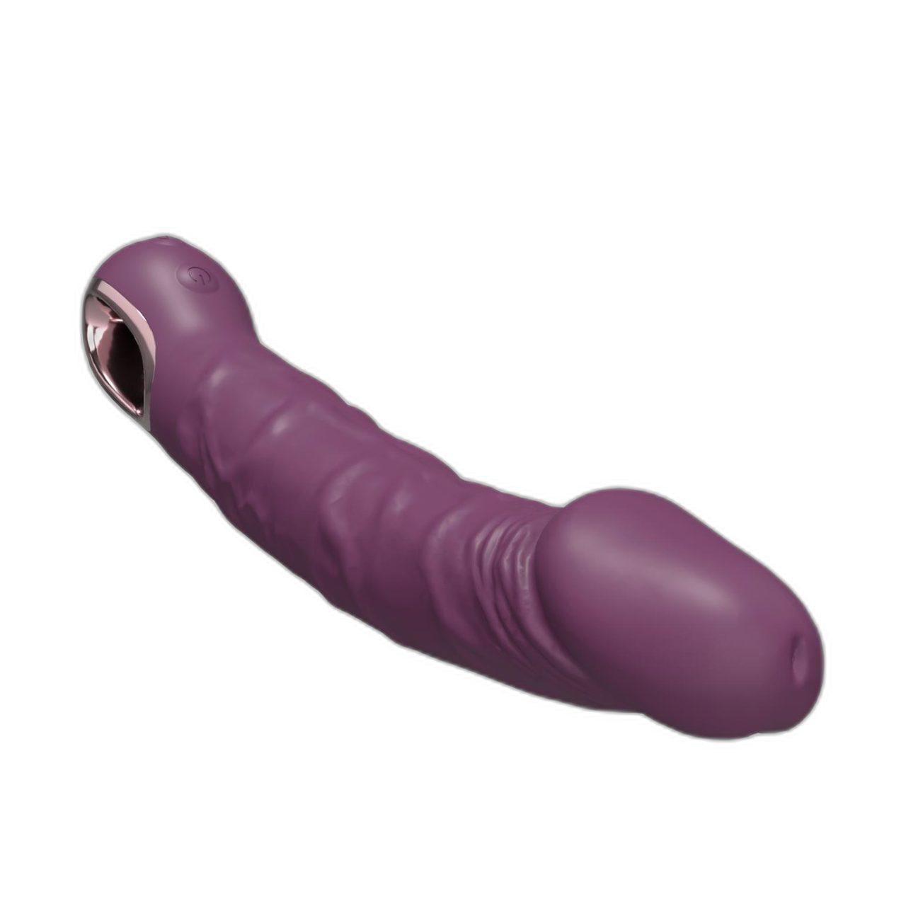 Fioletowy realistyczny wibrator silikonowy 10 trybów USB | Loris.pl