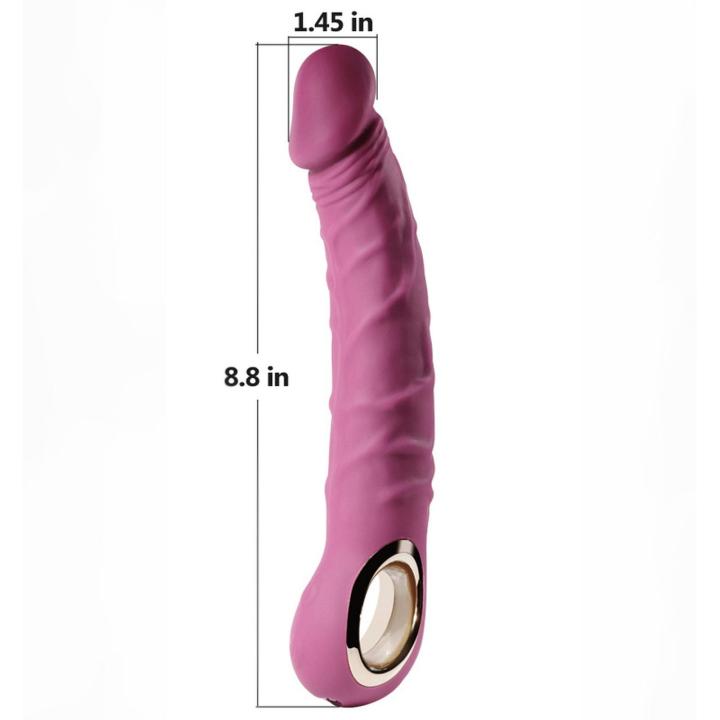 Fioletowy realistyczny wibrator silikonowy 10 trybów USB