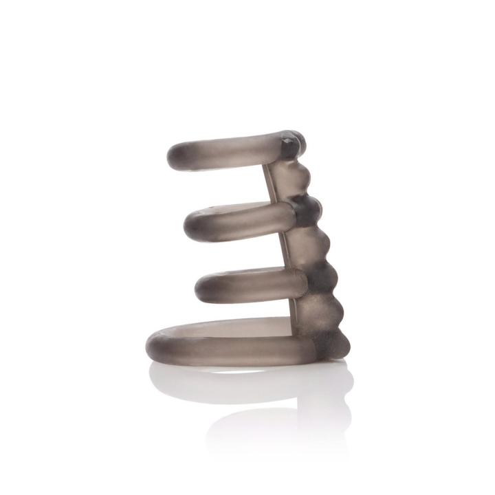 Potrójny pierścień erekcyjny gładki szary bez wibracji | Loris.pl