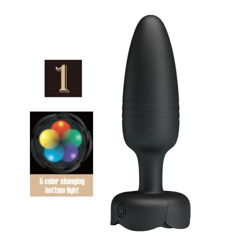 Wibrujący korek analny LED z silikonu | 10 trybów