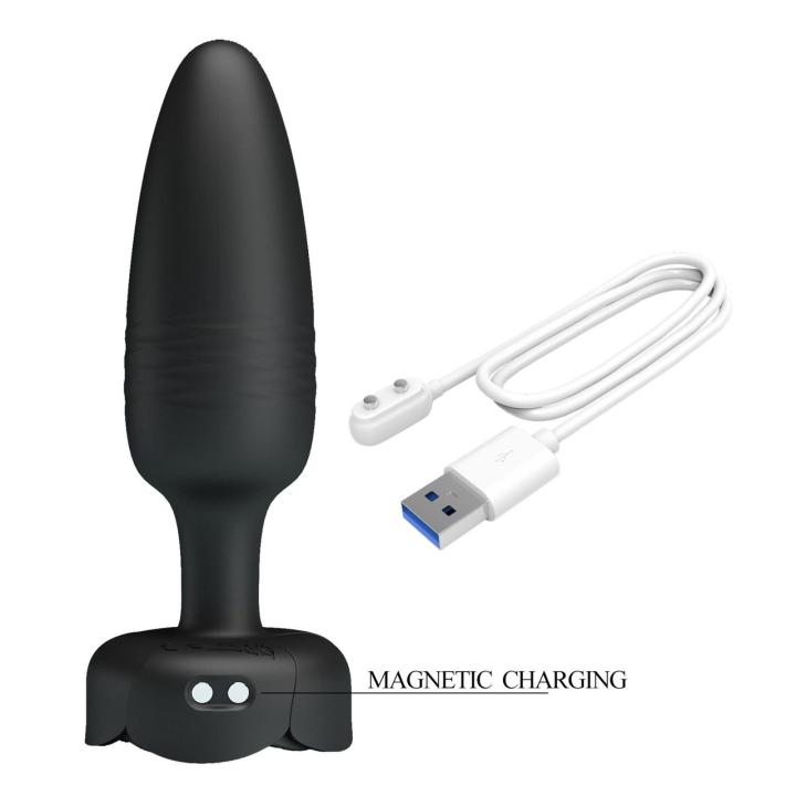 Wibrujący korek analny LED z silikonu | 10 trybów