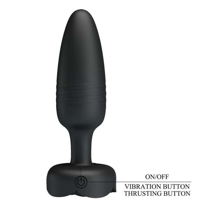 Wibrujący korek analny LED z silikonu | 10 trybów