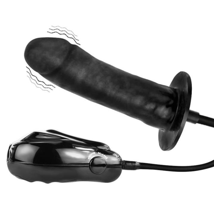 Nadmuchiwane dildo wibrujące z pompką i zaworem