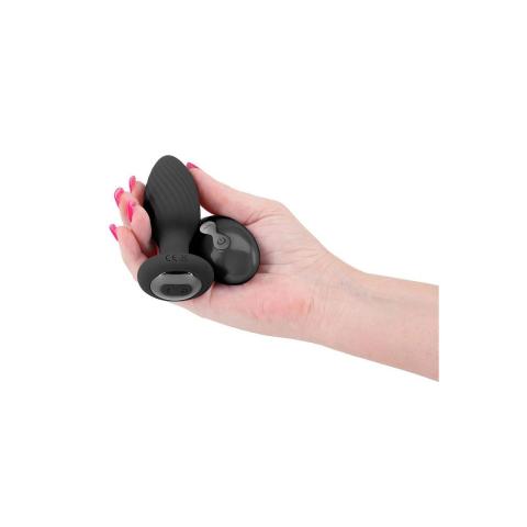 Korek analny z pilotem i ruchem obrotowym 9,8 cm | Silikon, wodoodporny