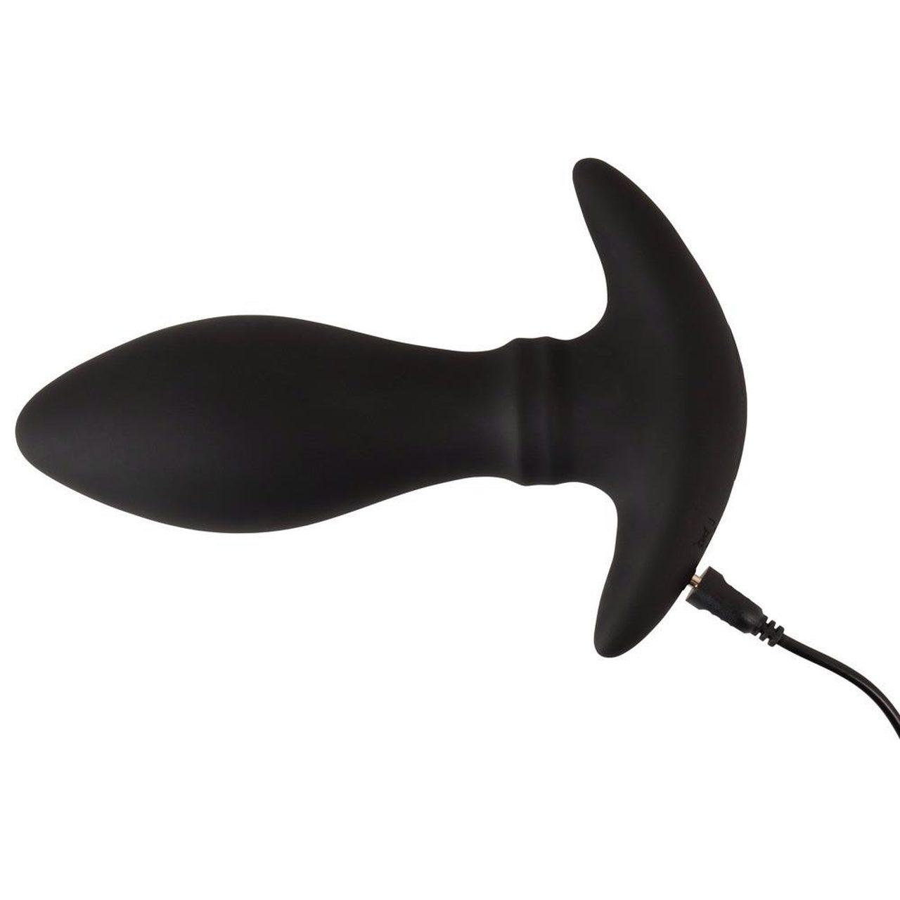 Wibrujący korek analny z pilotem i ruchomymi pierścieniami 16,4 cm | Loris.pl