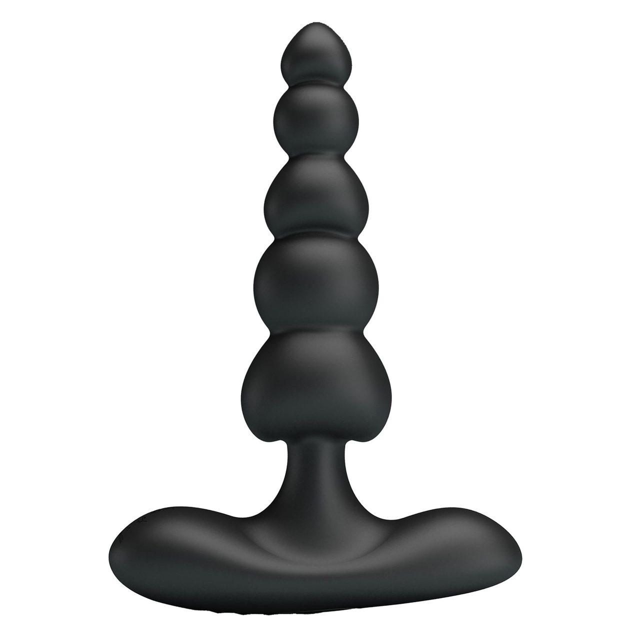 Wibrujący plug analny z koralikami silikon 12 trybów | Loris.pl