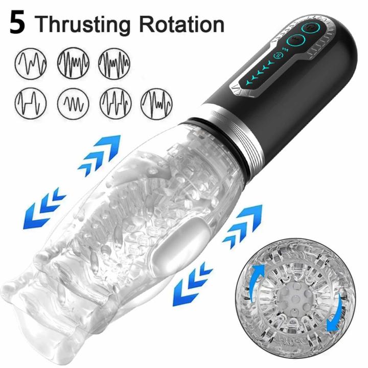 Masturbator z rotacją 360° i ruchem thrustingu | 7 trybów wibracji