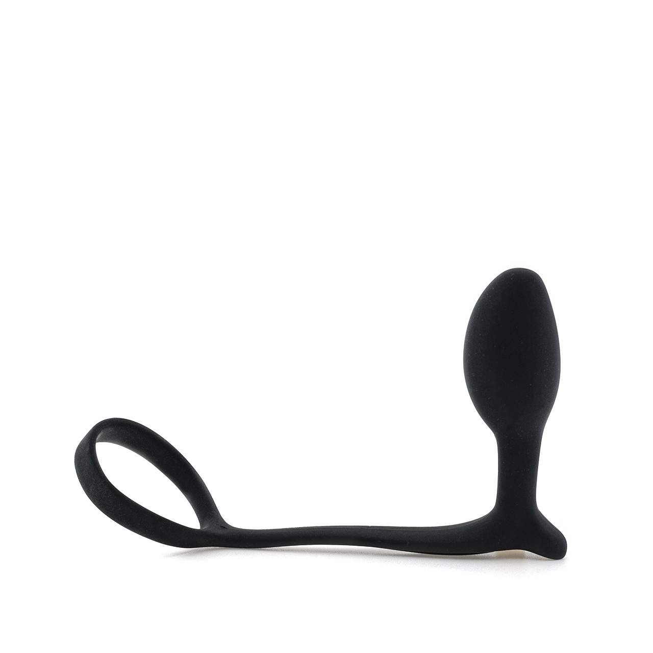 Czarny silikonowy korek analny z pierścieniem erekcyjnym dla mężczyzn - średnica 3 cm