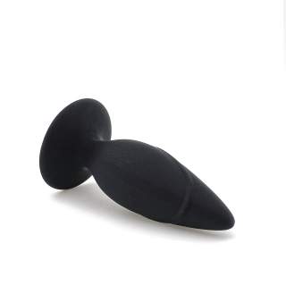 Czarny spiczasty korek analny z silikonu dla par - 3 cm