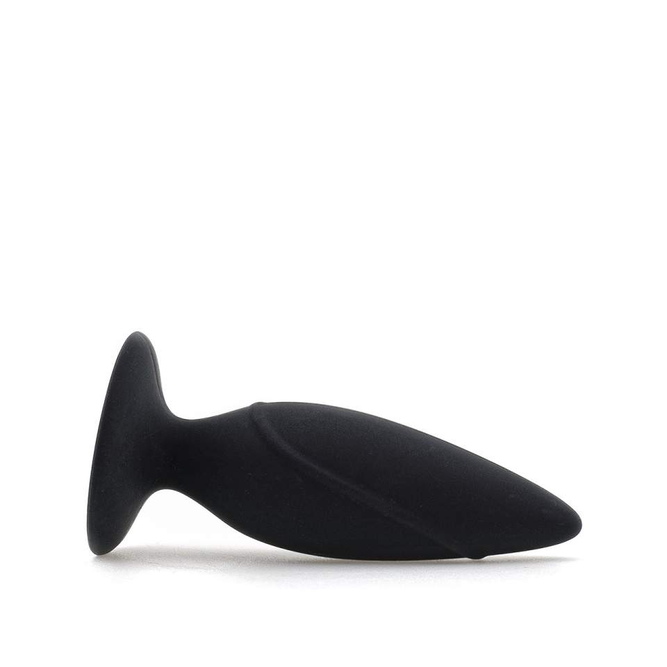 Czarny spiczasty korek analny z silikonu dla par – 3 cm