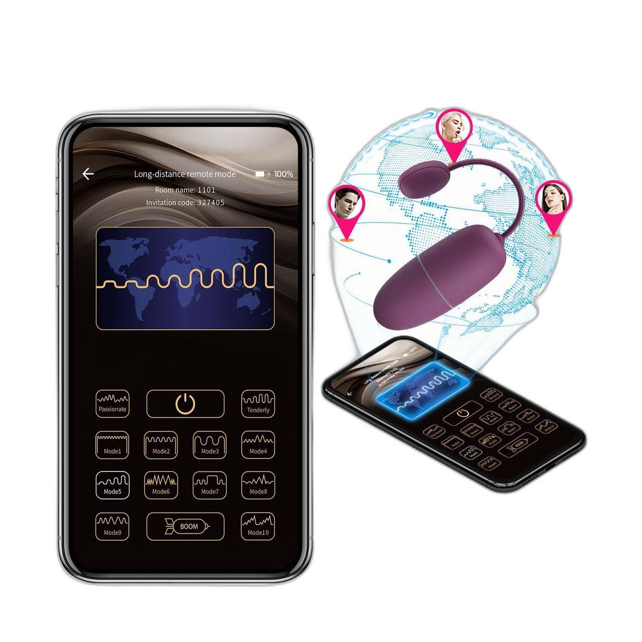 Wibrujące jajeczko z aplikacją i sterowaniem na odległość | 12 trybów