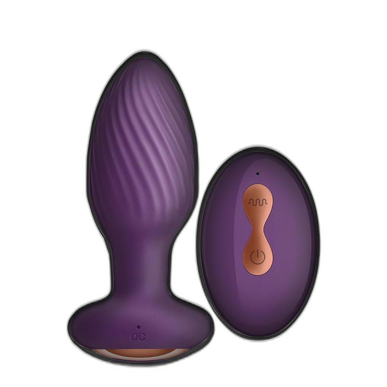 Wibrujący korek analny z pilotem i ruchem obrotowym | Loris.pl