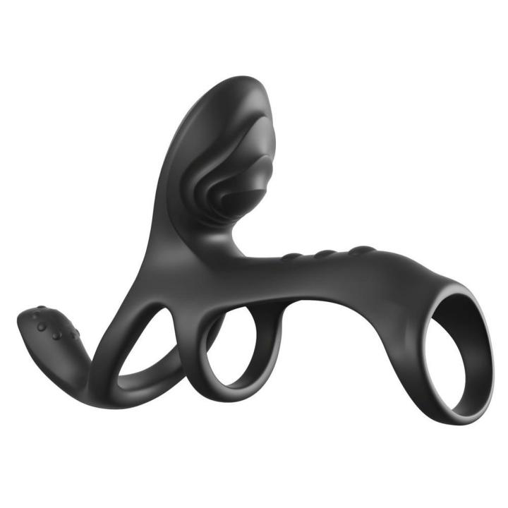 Wibrujący pierścień erekcyjny z rękawem i ringiem na jądra | 3 silniki | Loris.pl