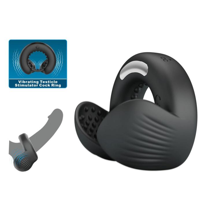 Wibrujący pierścień na penisa i jądra z masażem krocza | Loris.pl