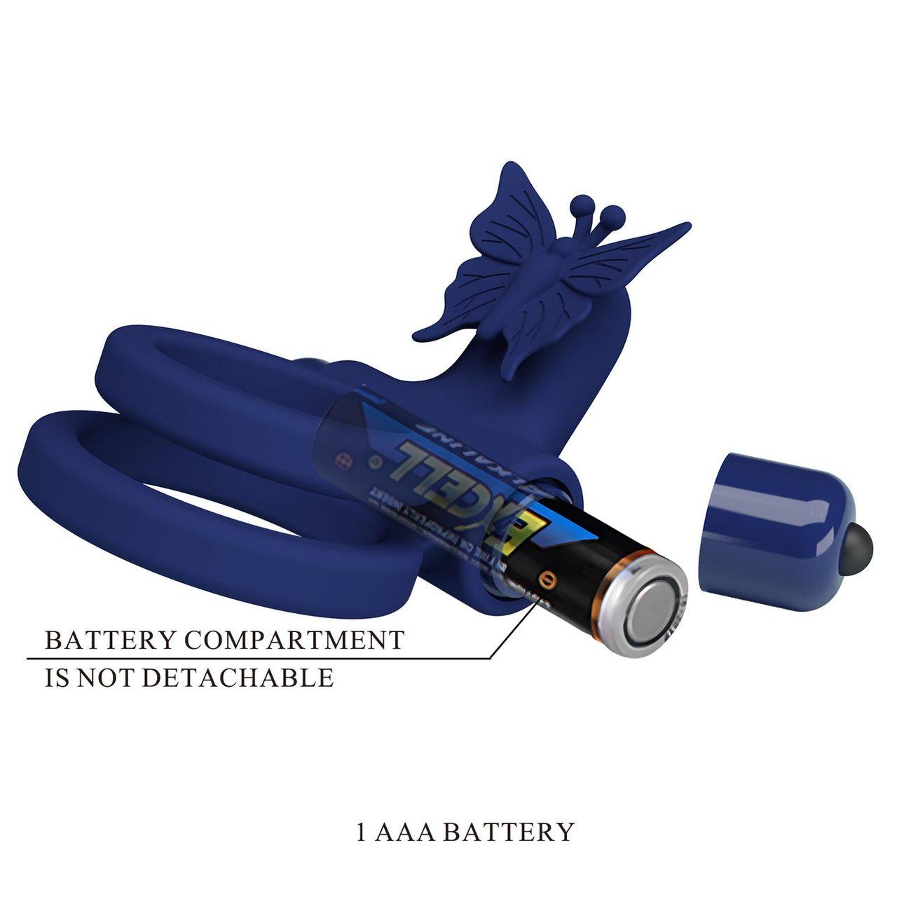 Podwójny pierścień erekcyjny z wibracją i motylkiem 10 trybów | Loris.pl