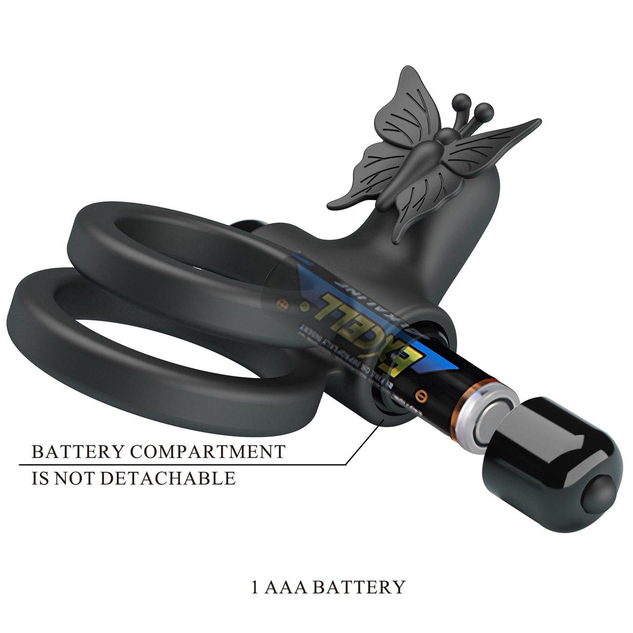 Wibrujący pierścień na penisa i jądra z motylkiem 10 trybów | Loris.pl