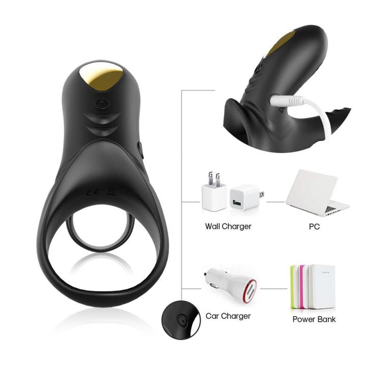 Podwójny pierścień erekcyjny z wibracją 9 trybów | Wodoodporny | USB