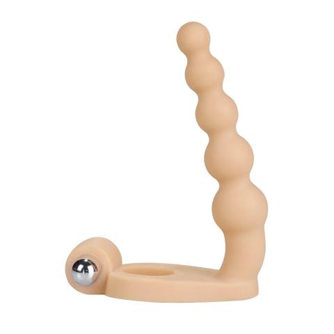 Pierścień na penisa z wibratorem i dildo 16,5 cm – 10 trybów