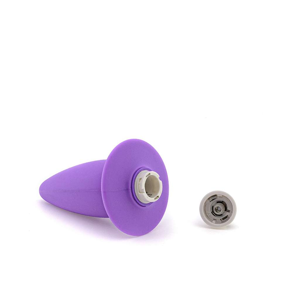 Fioletowy korek analny z mini wibratorem na baterie