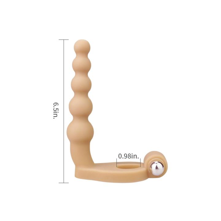 Pierścień na penisa z wibratorem i dildo 16,5 cm – 10 trybów