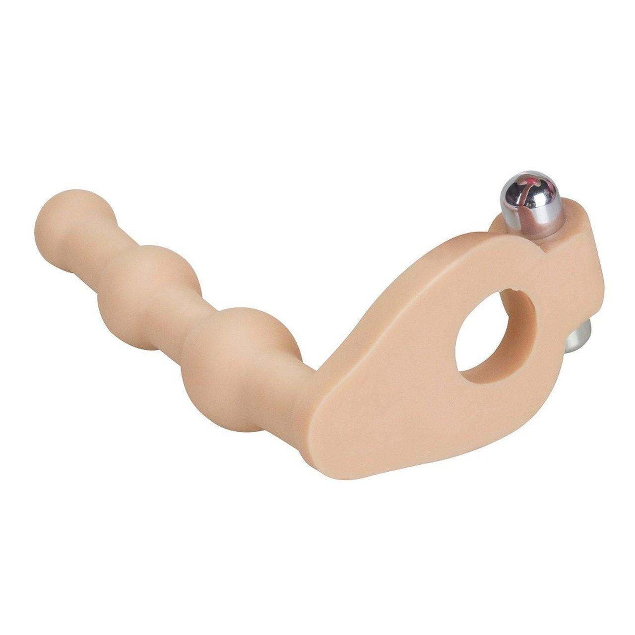 Wibrujący pierścień erekcyjny z dildo 15,2 cm | 10 trybów | Wodoodporny