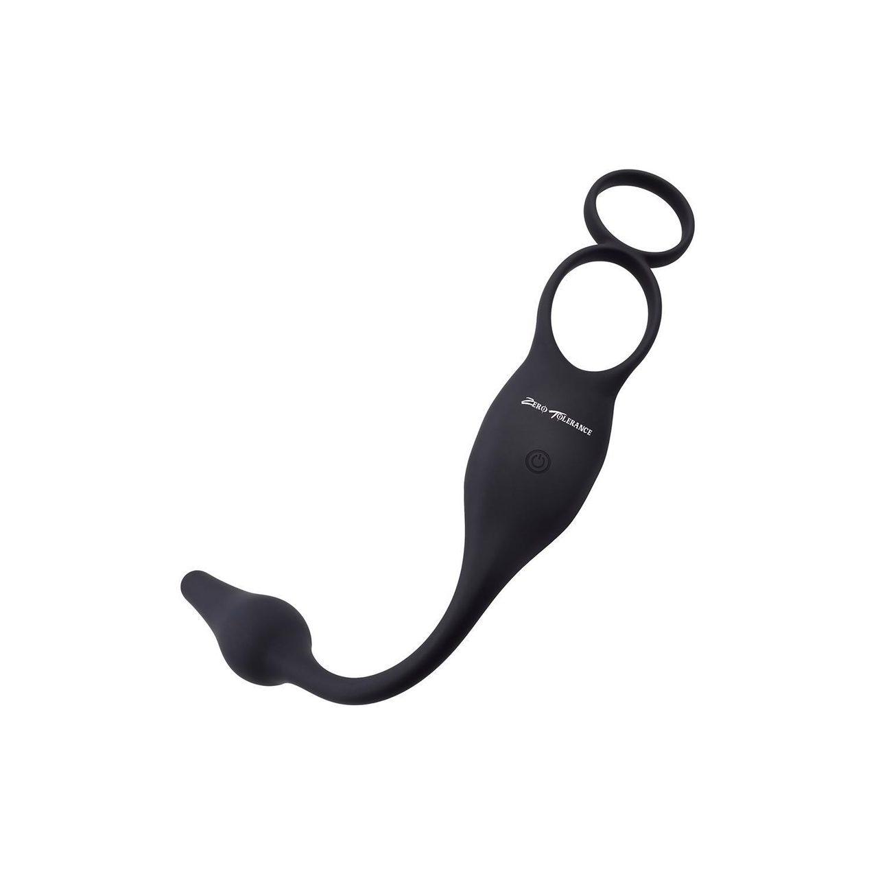 Wibrujący korek analny z podwójnym pierścieniem erekcyjnym usb | Loris.pl