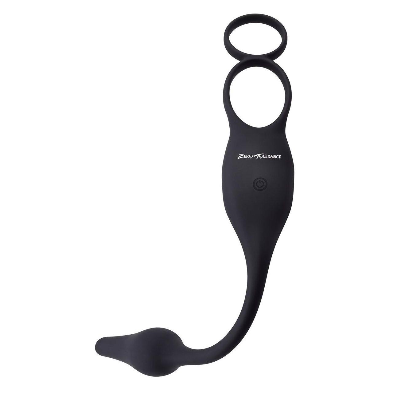 Wibrujący korek analny z podwójnym pierścieniem erekcyjnym usb | Loris.pl