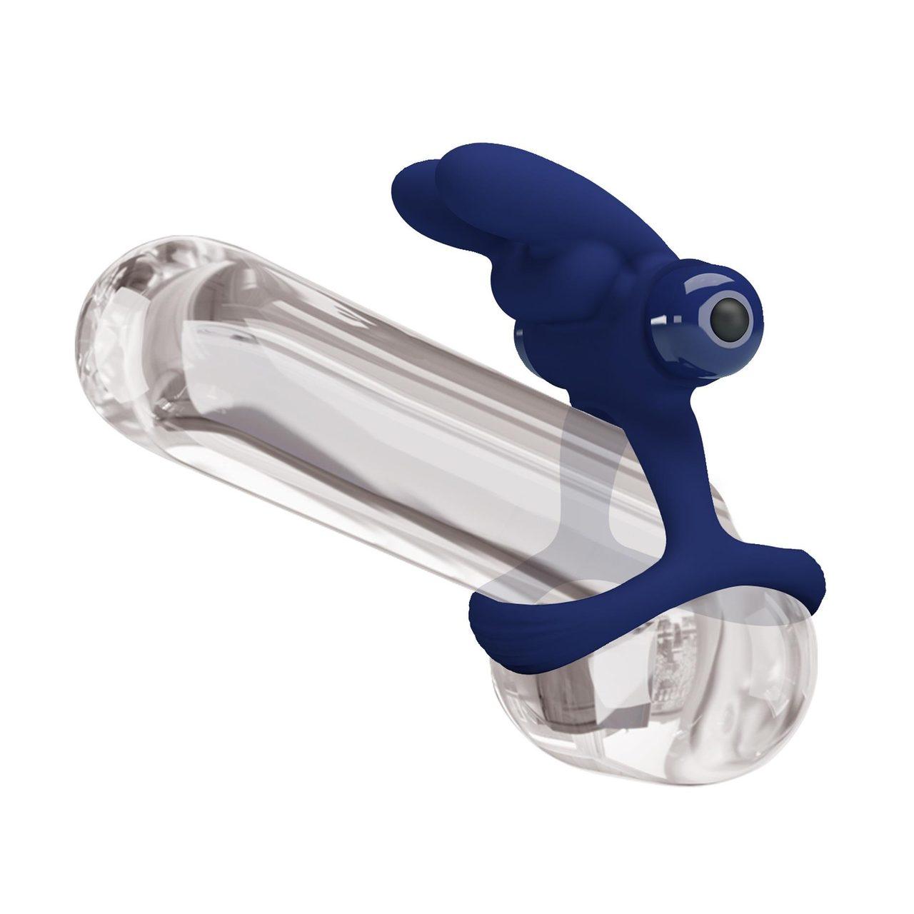 Podwójny pierścień erekcyjny z wibracją króliczek 10 trybów | Loris.pl