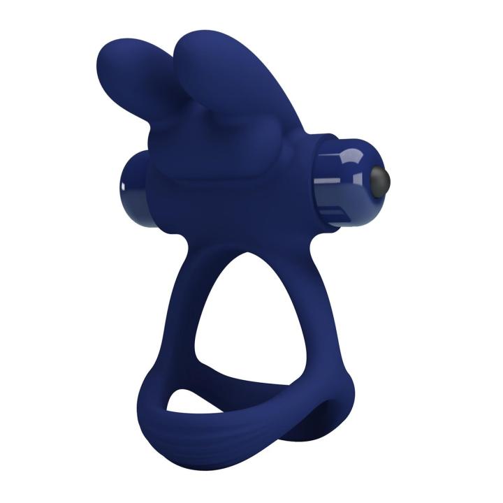 Podwójny pierścień erekcyjny z wibracją króliczek 10 trybów | Loris.pl
