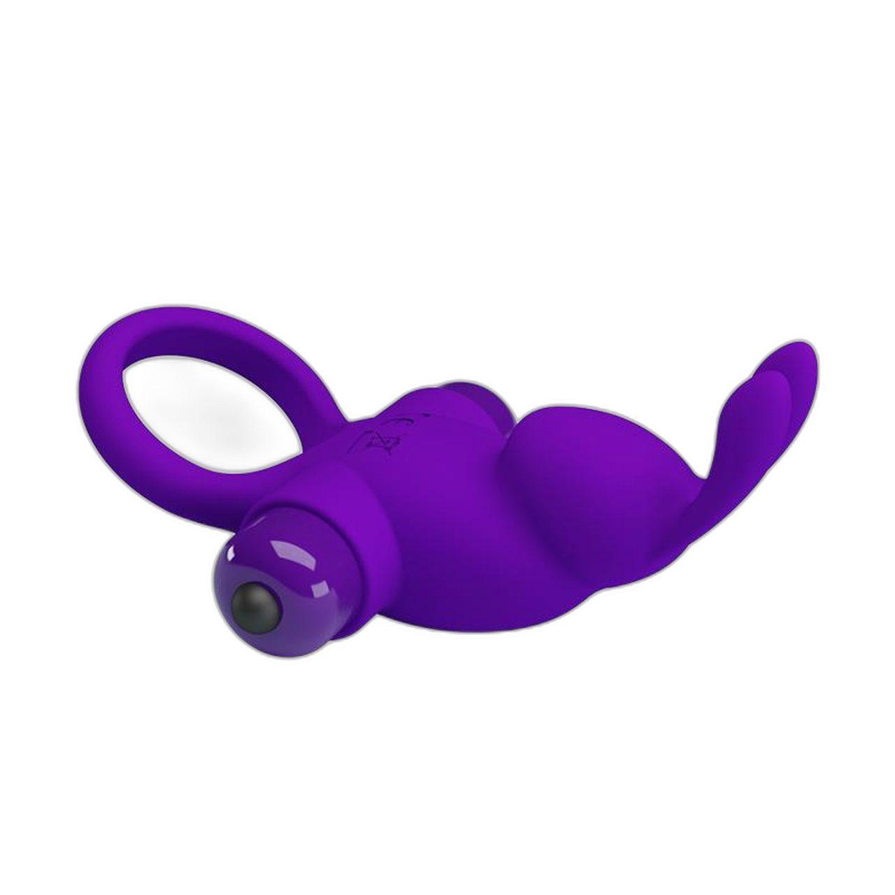 Wibrujący pierścień silikonowy 10 trybów fioletowy | Loris.pl