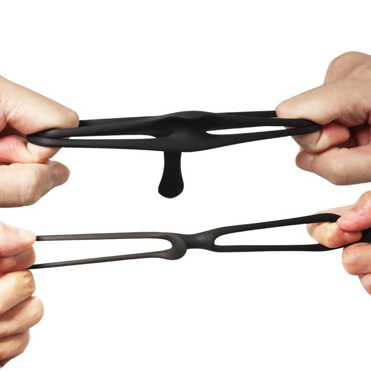 Podwójny pierścień erekcyjny z „uszami królika” – silikon medyczny | Loris.pl