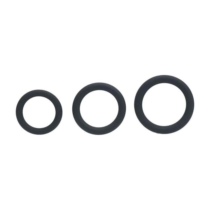 Zestaw pierścieni erekcyjnych silikonowych 3 szt. XS S M czarne | Loris.pl