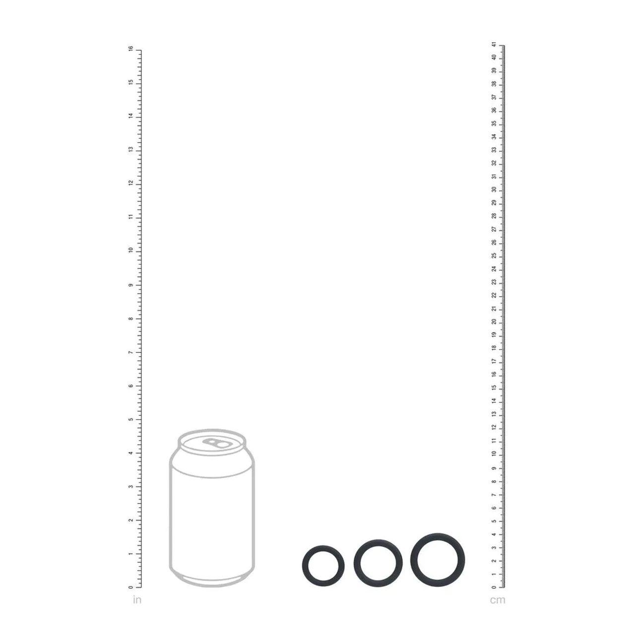 Zestaw pierścieni erekcyjnych silikonowych 3 szt. XS S M czarne | Loris.pl