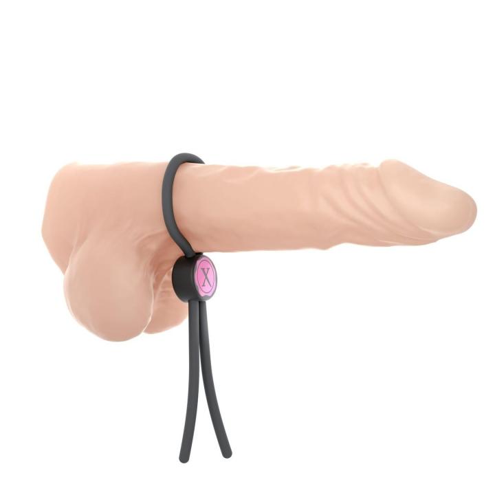 Regulowana pętelka erekcyjna czarna 29 cm – silikon medyczny