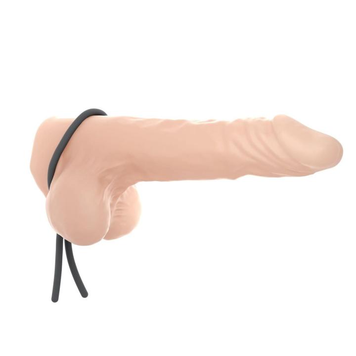 Regulowana pętelka erekcyjna czarna 29 cm – silikon medyczny