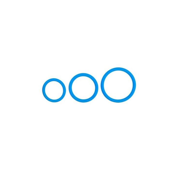 Zestaw 3 silikonowych pierścieni erekcyjnych niebieskich bez wibracji | Loris.pl