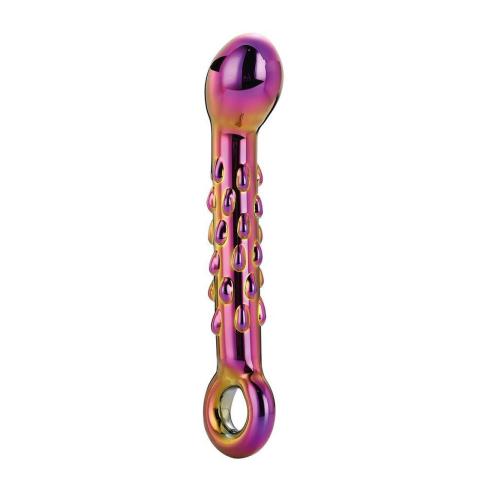 Szklane dildo do punktu G i P 18 cm z wypustkami