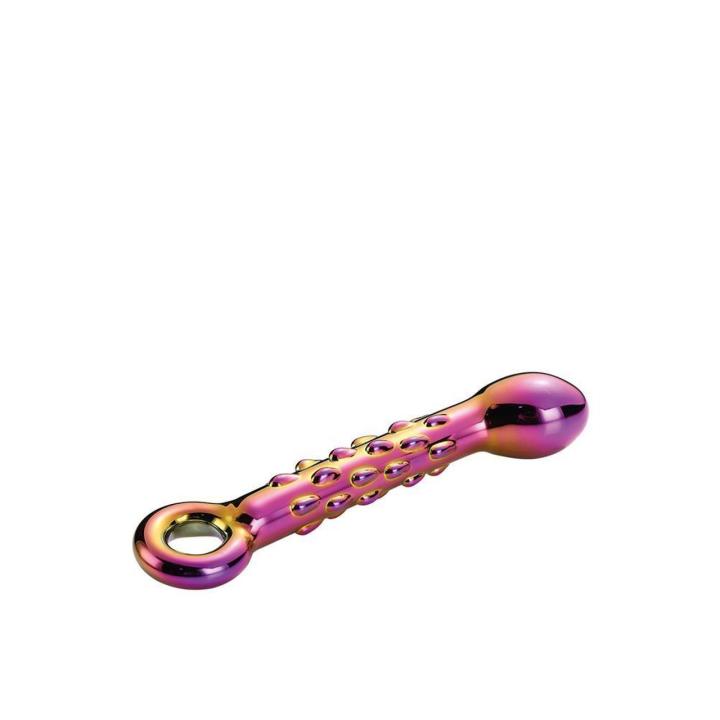 Szklane dildo do punktu G i P 18 cm z wypustkami