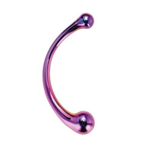Zakrzywione szklane dildo 21 cm dwustronne do punktu g