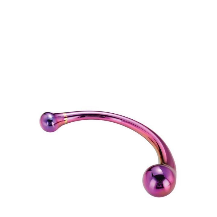 Zakrzywione szklane dildo 21 cm dwustronne do punktu g