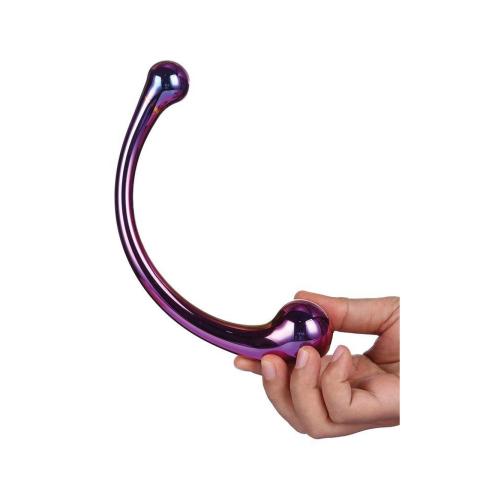 Zakrzywione szklane dildo 21 cm dwustronne do punktu g
