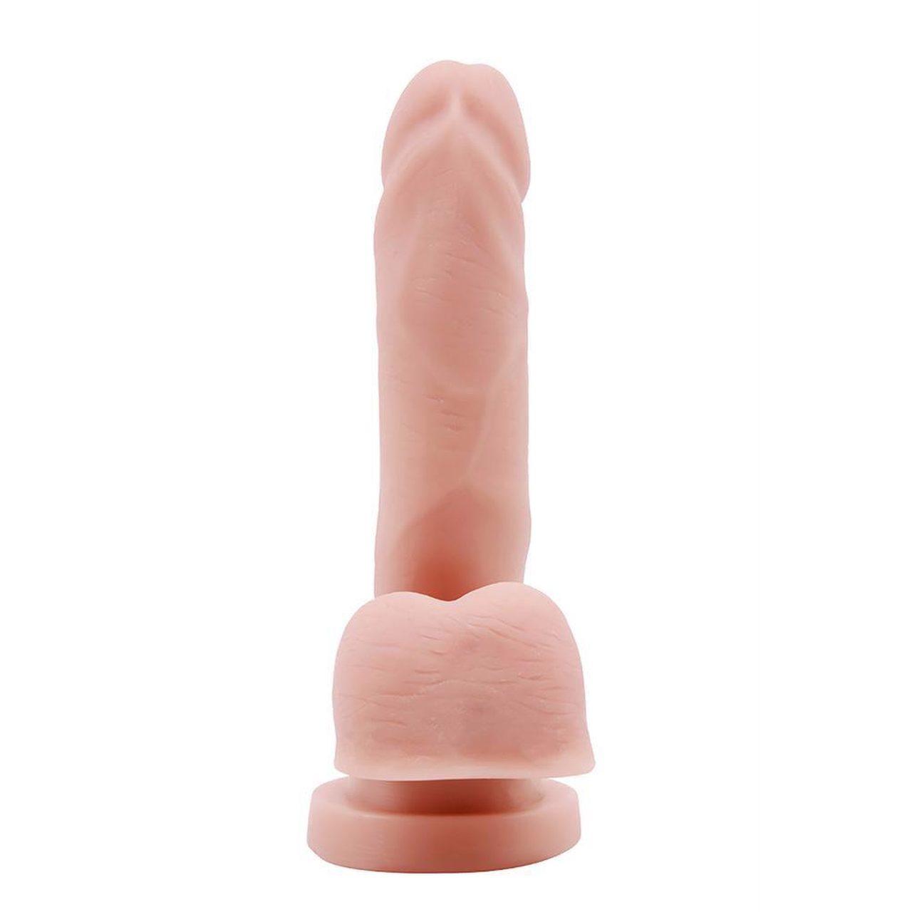 Dildo dual density 14,5 cm z przyssawką i elastycznym rdzeniem | Loris.pl