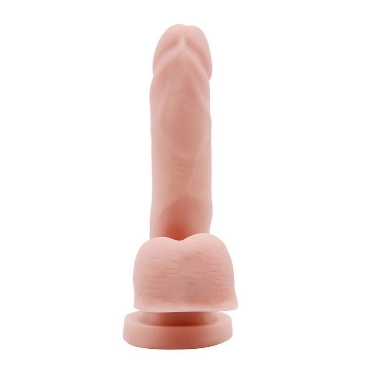 Dildo dual density 14,5 cm z przyssawką i elastycznym rdzeniem