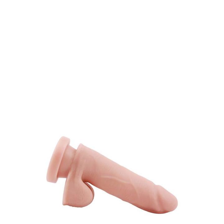Dildo dual density 14,5 cm z przyssawką i elastycznym rdzeniem