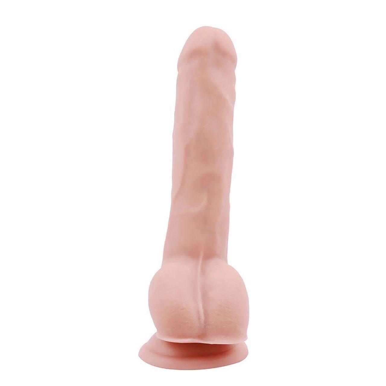Realistyczne dildo dual density 23 cm z przyssawką i elastycznym rdzeniem | Loris.pl