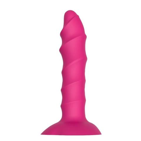 Silikonowy plug analny spiralny z przyssawką 17 cm